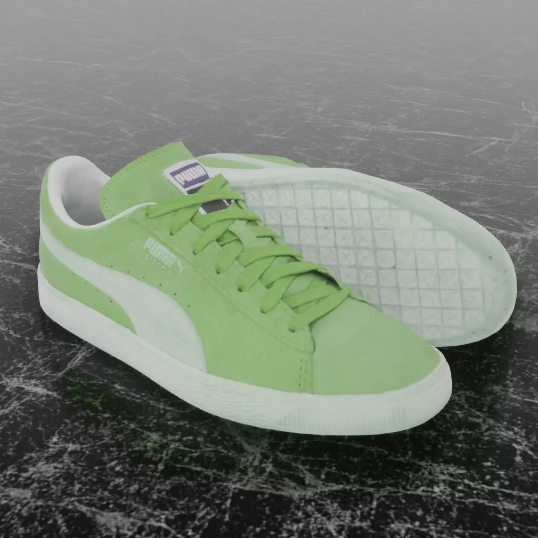 PUMA 3D SHOES - GREEN - SUEDE Low-poly 3D model