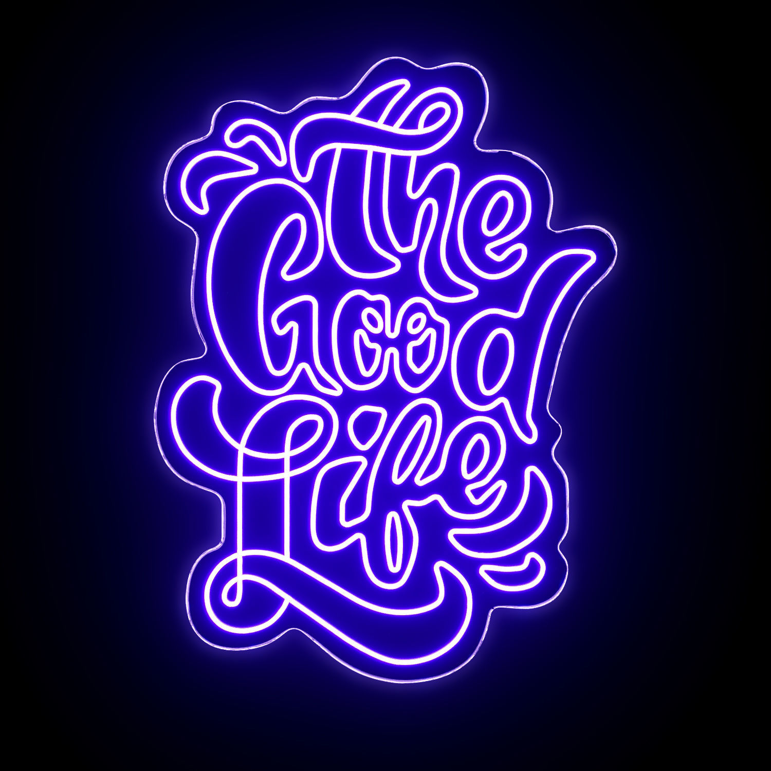 The Good Life Neon Sign 3D model_1