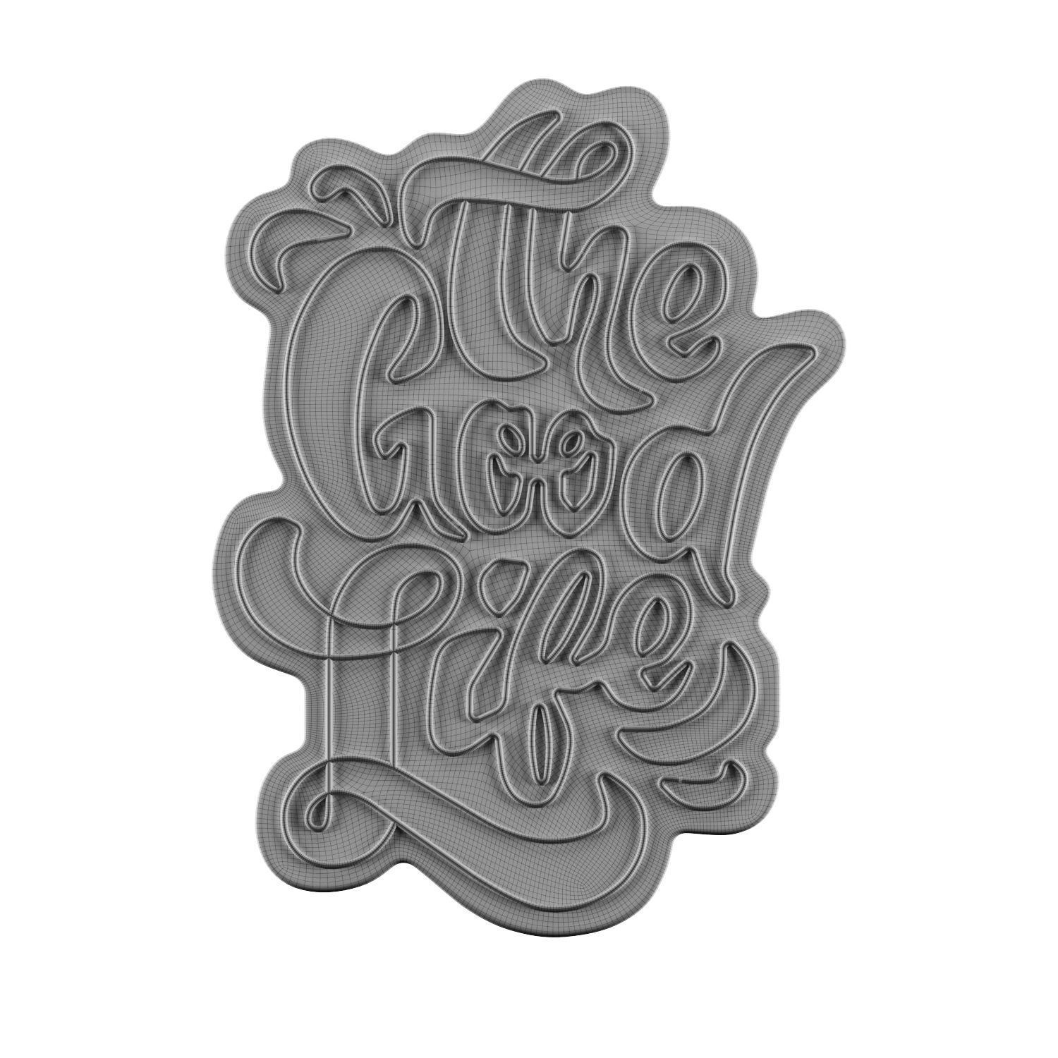 The Good Life Neon Sign 3D model_2