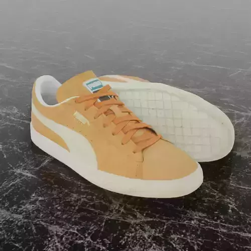 PUMA 3D SHOES - ORANGE - SUEDE  Low-poly 3D model