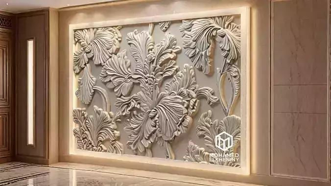 Modern Wall Panel Relief for CNC and 3D Printing 05 3D print model