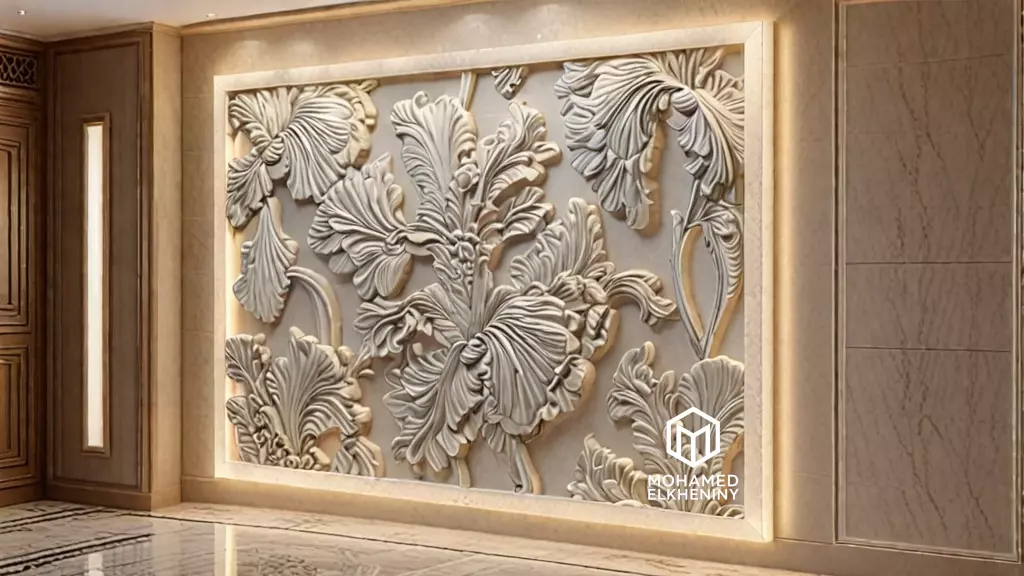 Modern Wall Panel Relief for CNC and 3D Printing 05 3D print model_0