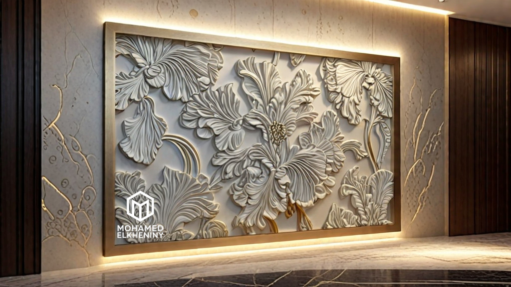 Modern Wall Panel Relief for CNC and 3D Printing 05 3D print model_12