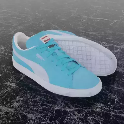 PUMA 3D SHOES - TURQUOISE - SUEDE Low-poly 3D model