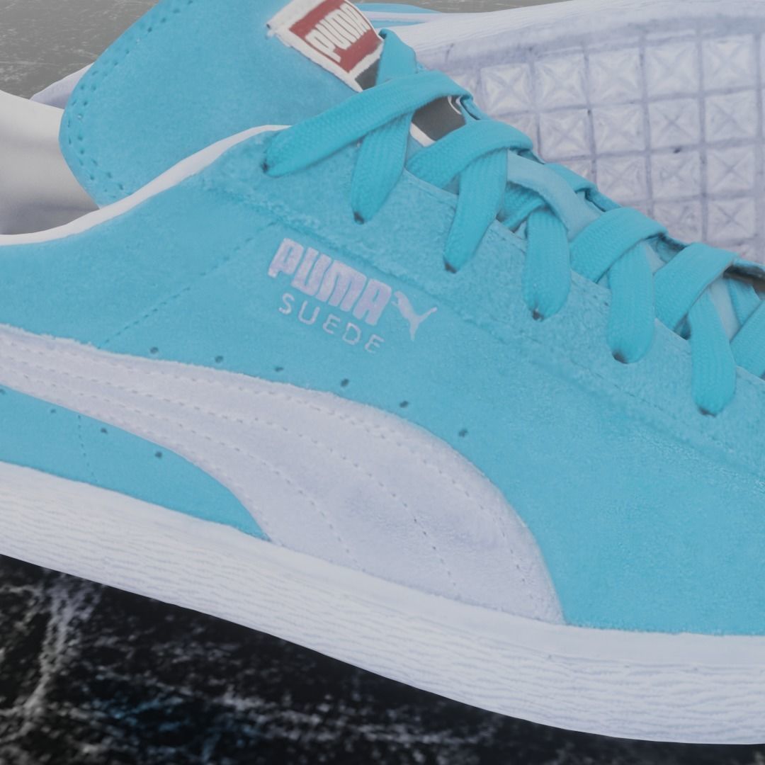 PUMA 3D SHOES - TURQUOISE - SUEDE Low-poly 3D model_11