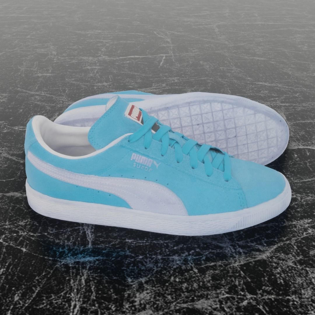 PUMA 3D SHOES - TURQUOISE - SUEDE Low-poly 3D model_4