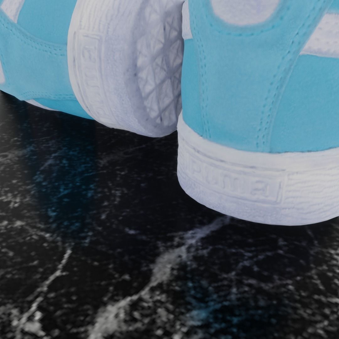 PUMA 3D SHOES - TURQUOISE - SUEDE Low-poly 3D model_10