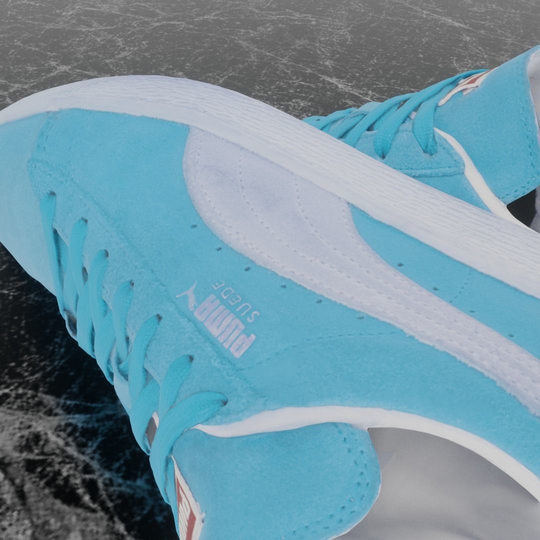 PUMA 3D SHOES - TURQUOISE - SUEDE Low-poly 3D model_8