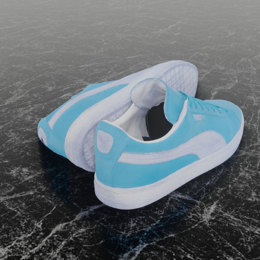 PUMA 3D SHOES - TURQUOISE - SUEDE Low-poly 3D model_5