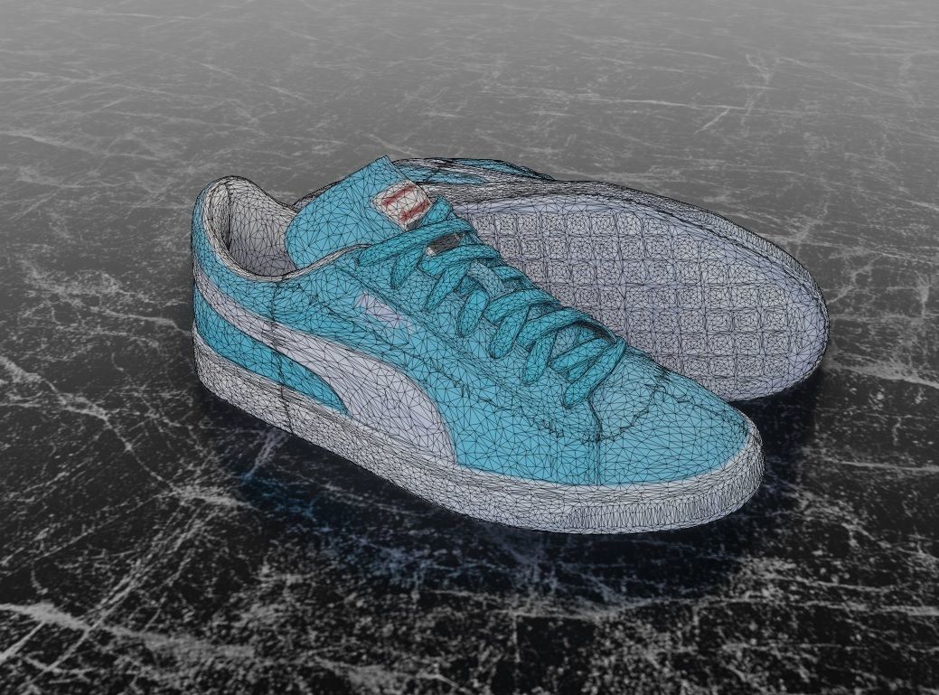 PUMA 3D SHOES - TURQUOISE - SUEDE Low-poly 3D model_12