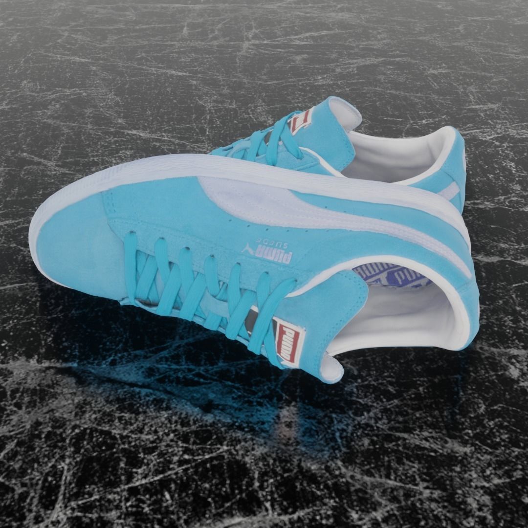 PUMA 3D SHOES - TURQUOISE - SUEDE Low-poly 3D model_7