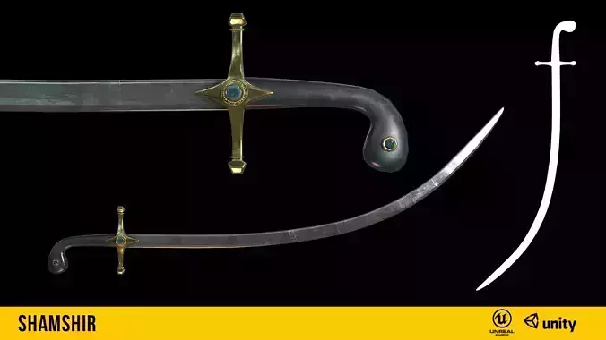 Shamshir Low-poly 3D model