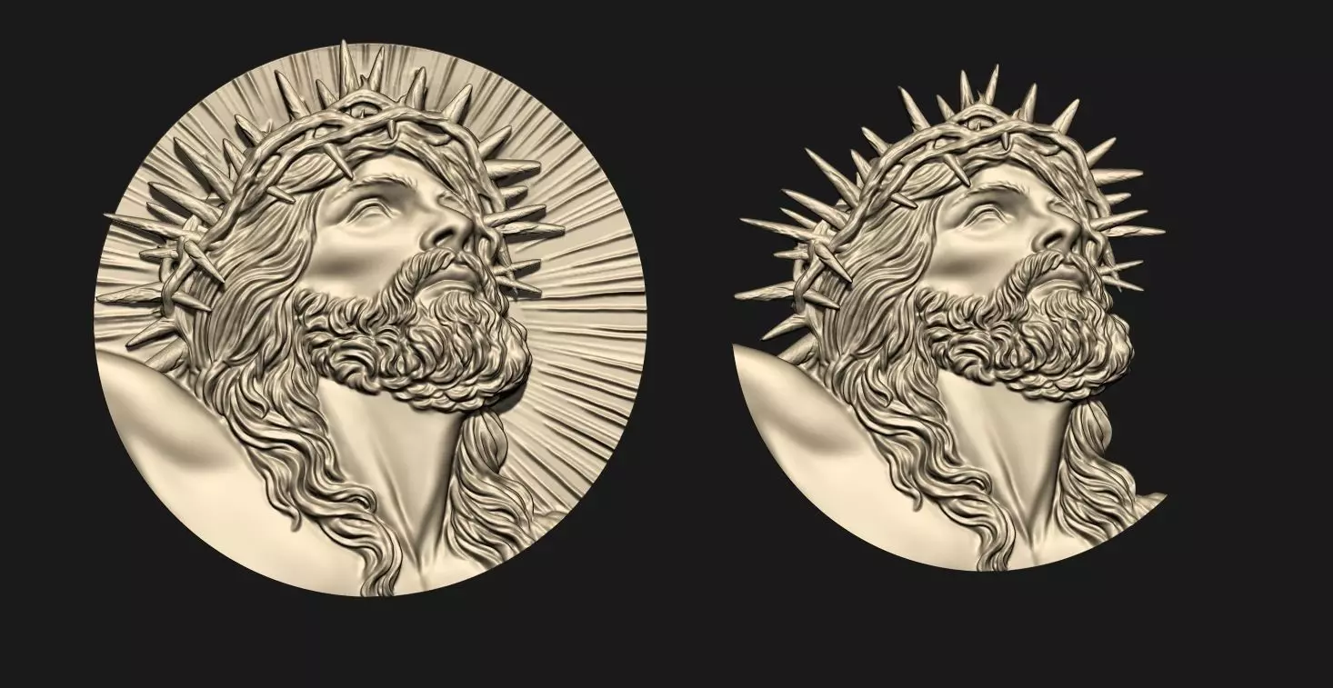 Crucified Jesus Pendant Set 3D print model
