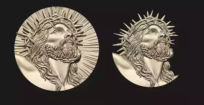 Crucified Jesus Pendant Set 3D print model