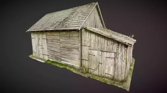 Old wooden barn with a small outbuilding