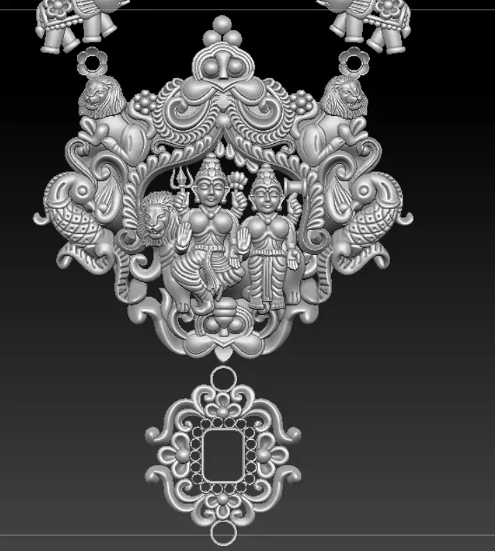 shiv parvati pendant HAAR NICKLES  3D print model_0