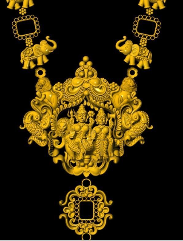 shiv parvati pendant HAAR NICKLES  3D print model_1