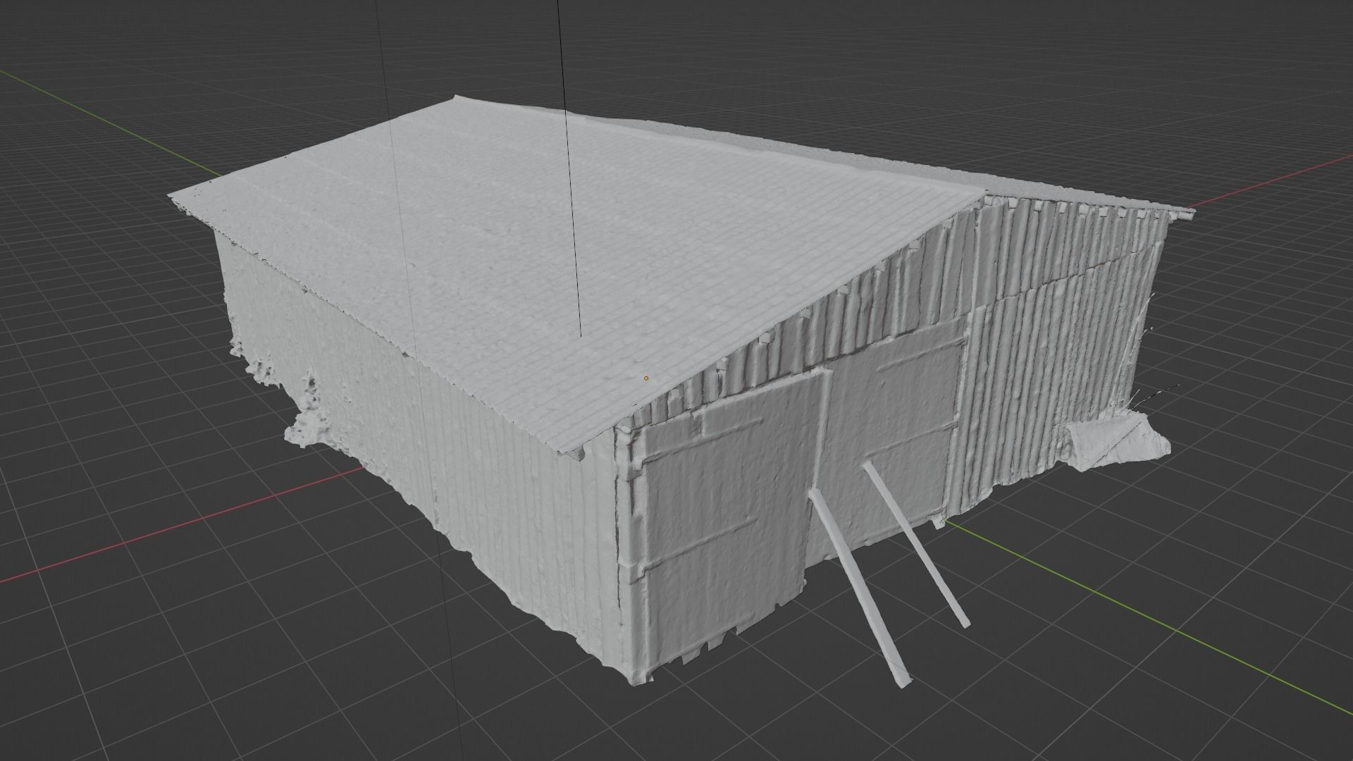 Old wooden barn with a big gates 3D model_6