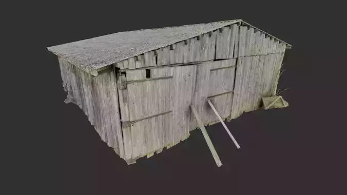 Old wooden barn with a big gates