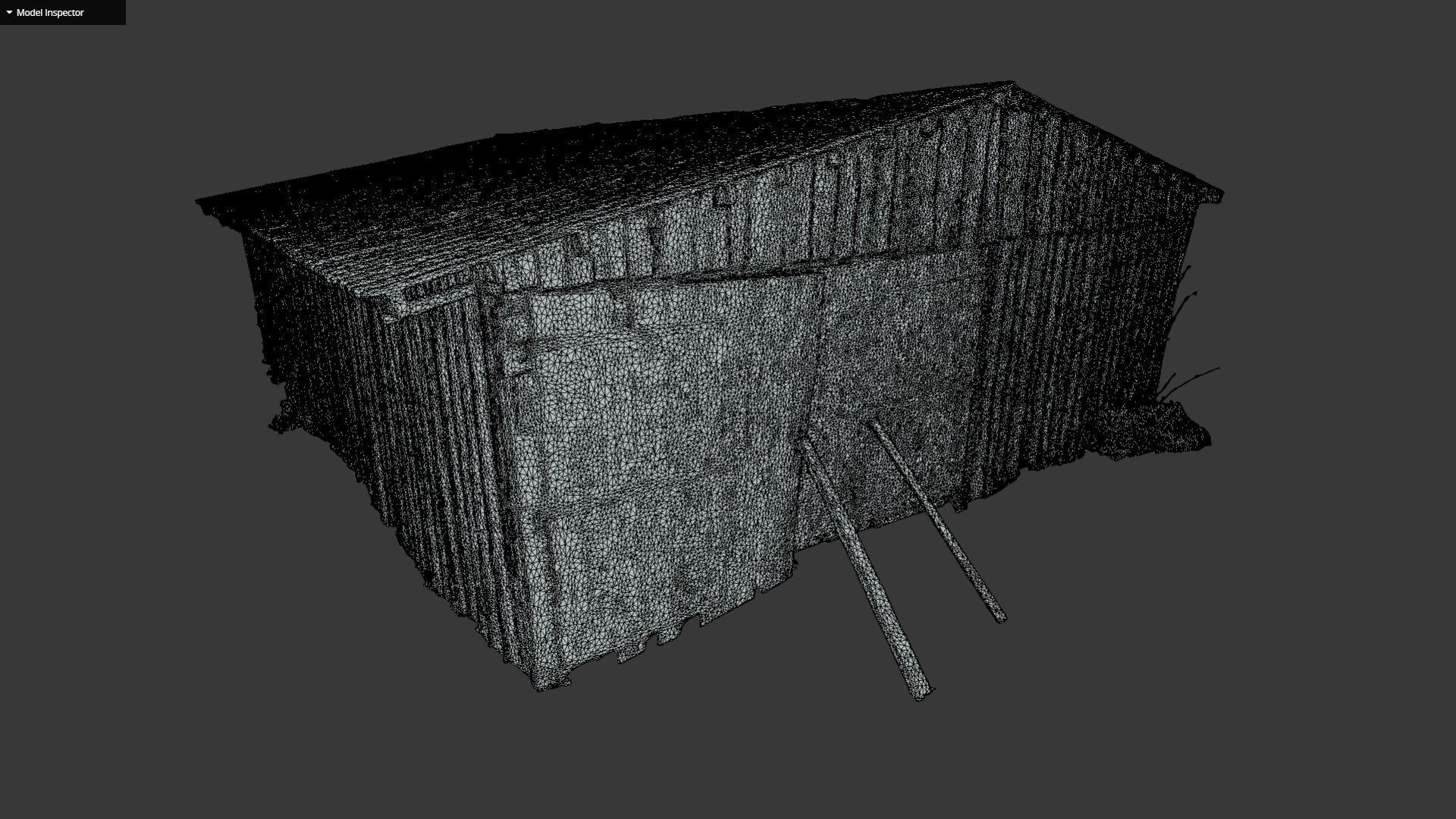 Old wooden barn with a big gates 3D model_8