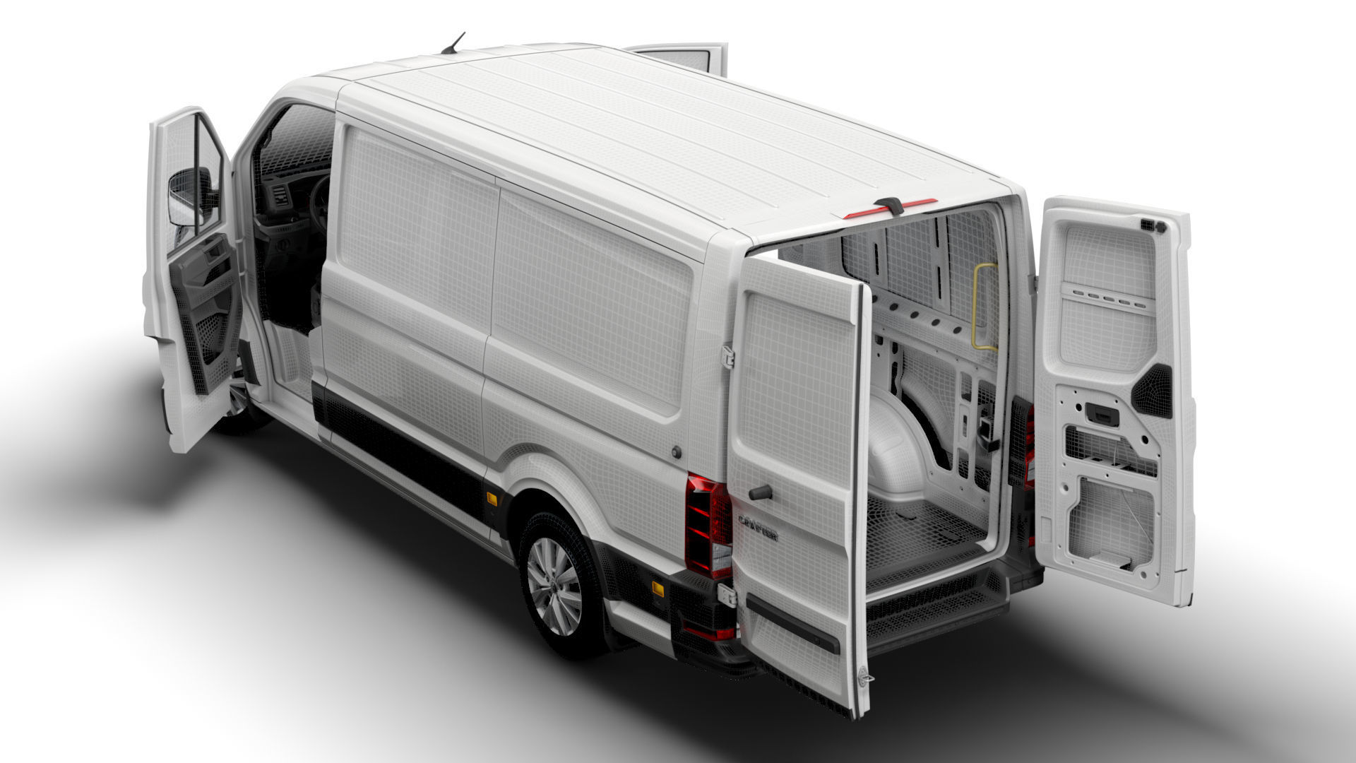 VW Crafter Panel Van L2H1 HQ Interior 2023 3D model_15