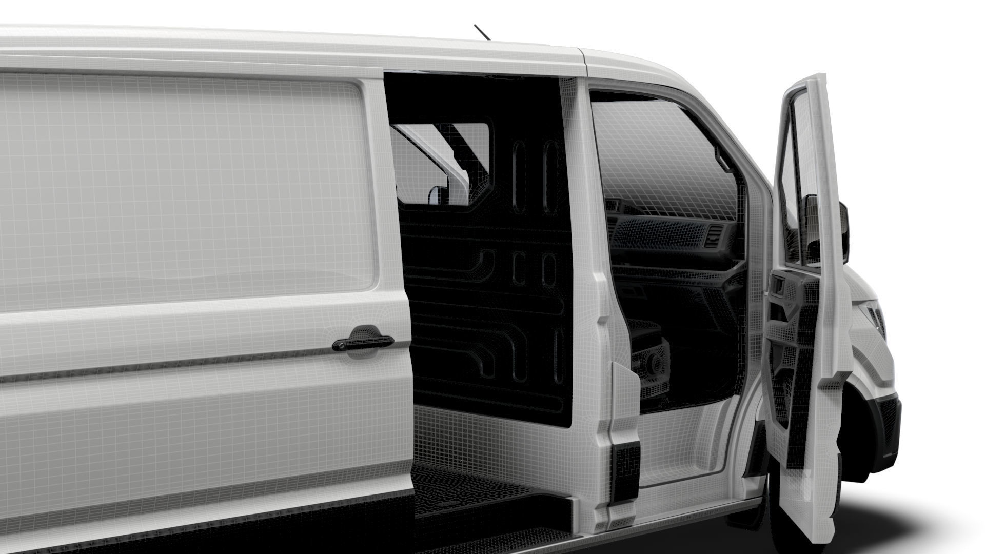 VW Crafter Panel Van L2H1 HQ Interior 2023 3D model_23