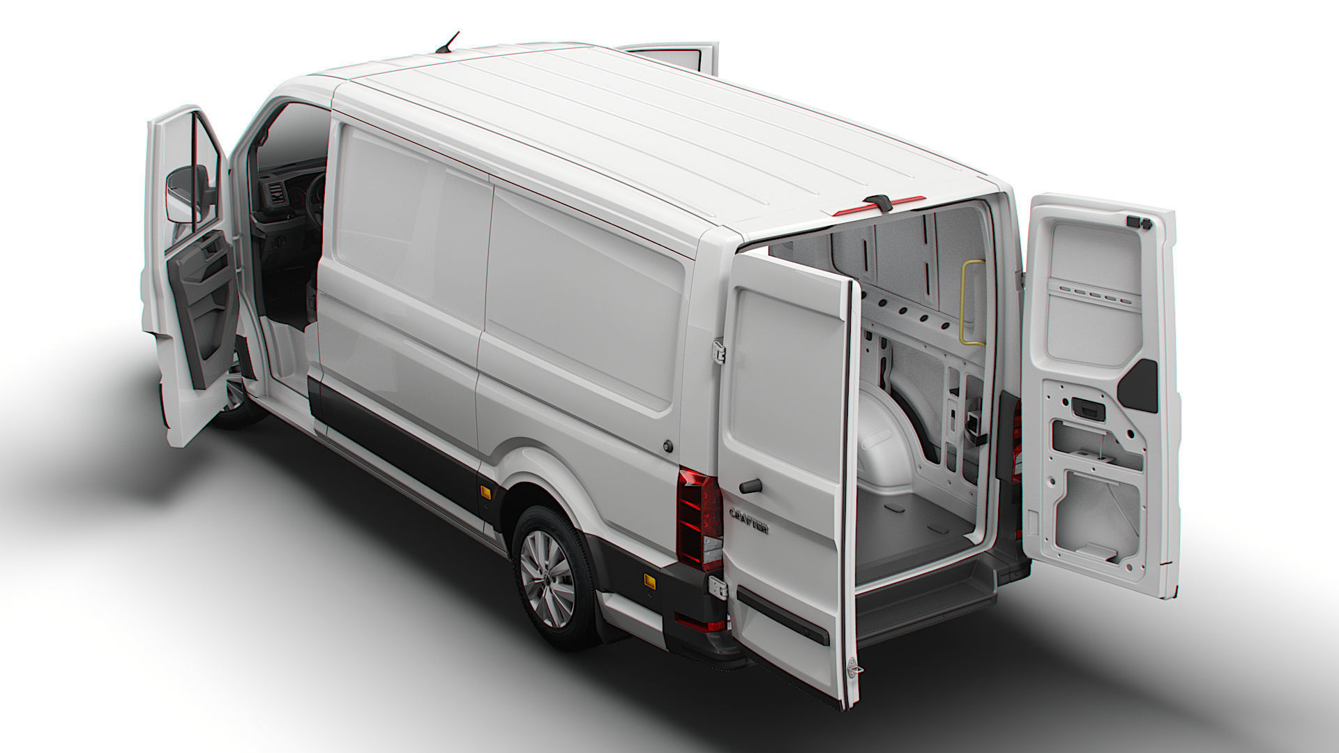 VW Crafter Panel Van L2H1 HQ Interior 2023 3D model_3