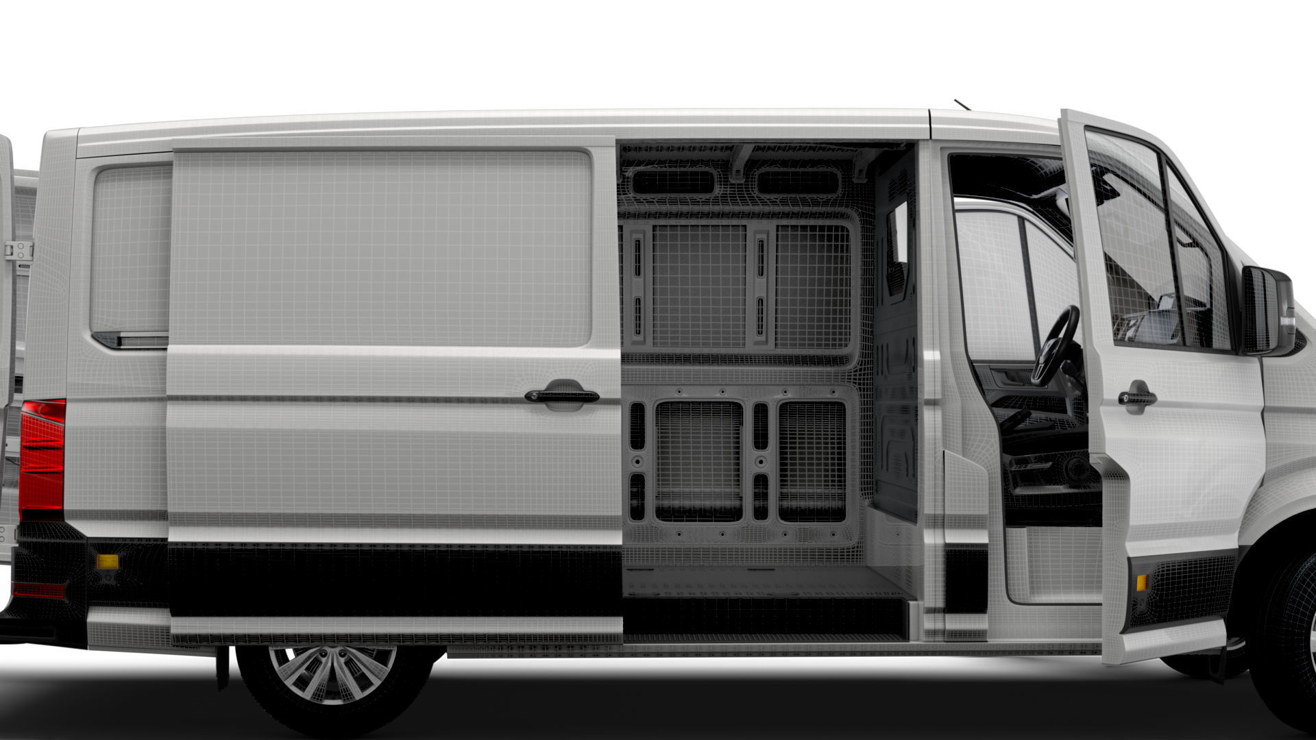 VW Crafter Panel Van L2H1 HQ Interior 2023 3D model_16