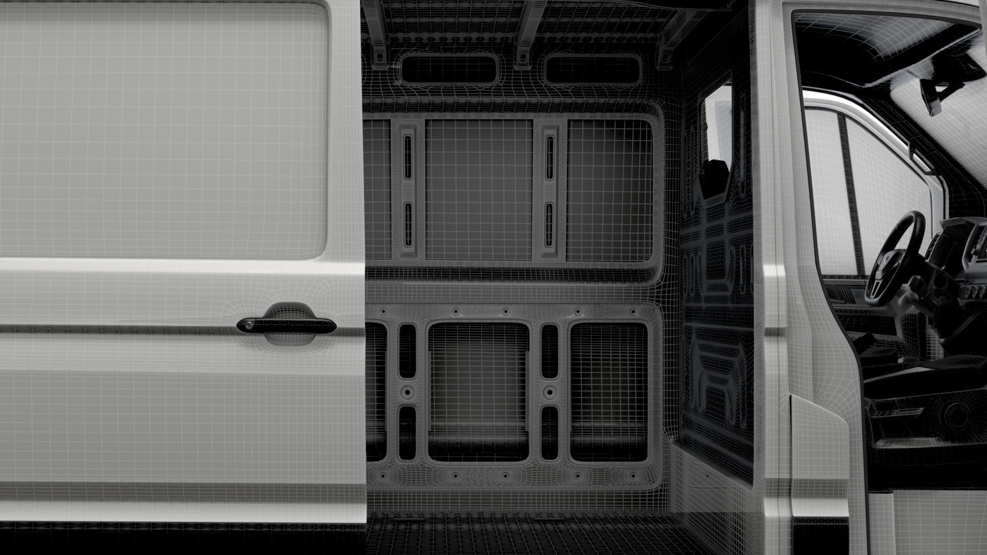 VW Crafter Panel Van L2H1 HQ Interior 2023 3D model_21
