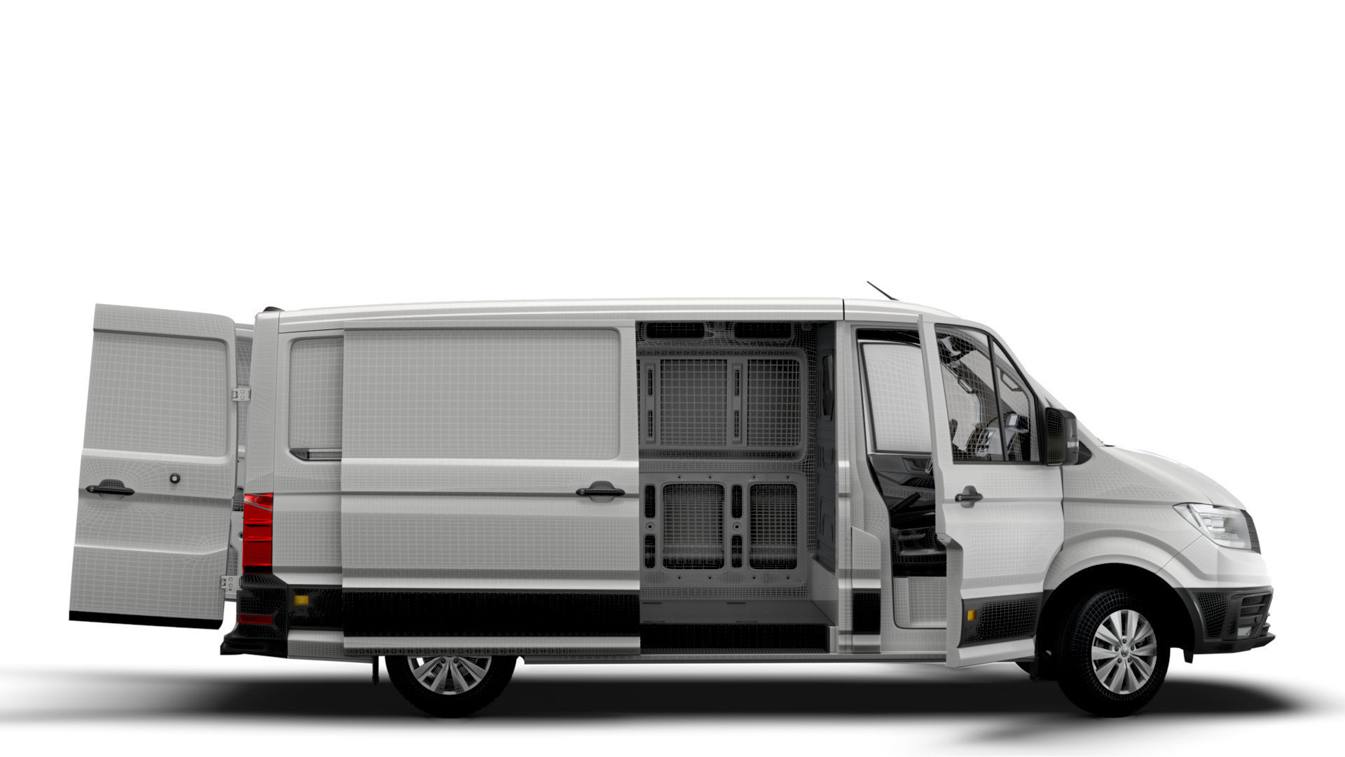 VW Crafter Panel Van L2H1 HQ Interior 2023 3D model_13