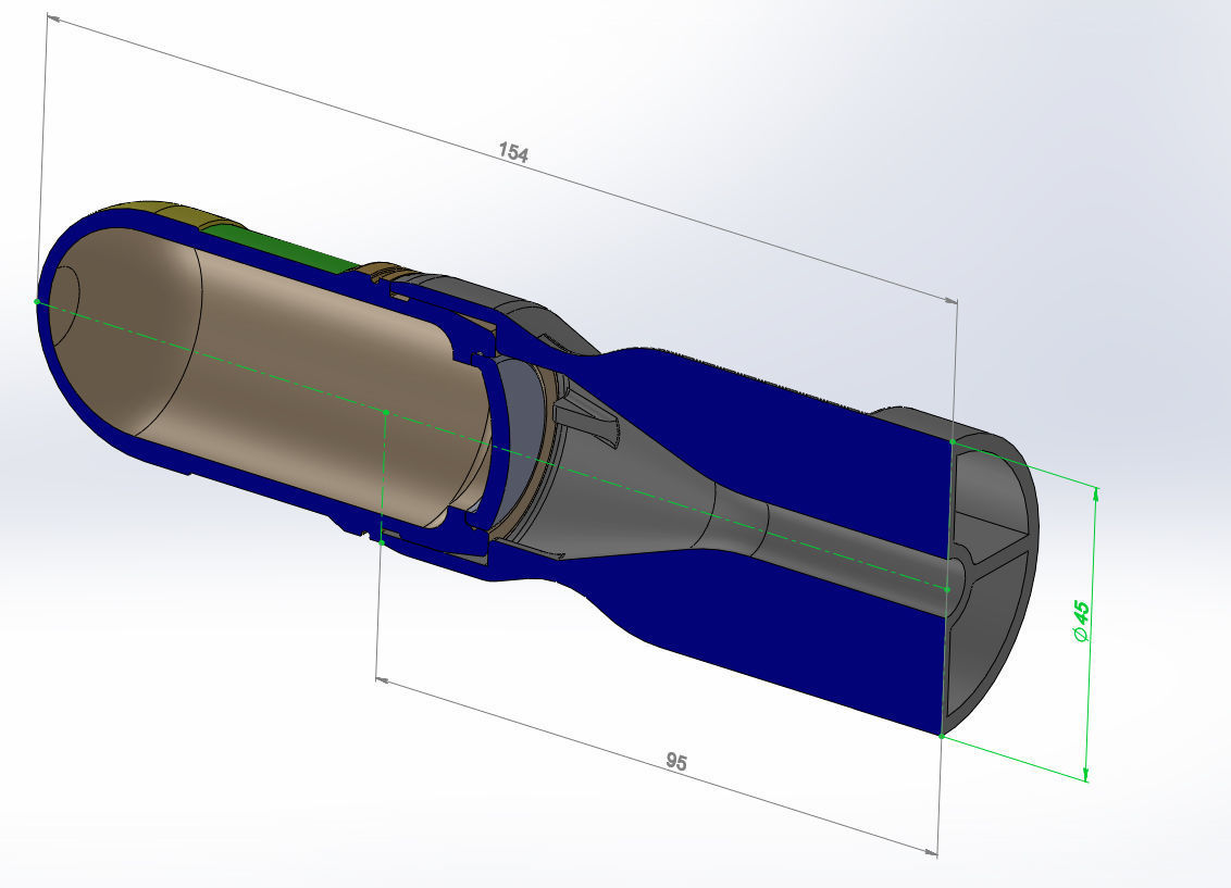 M430 40mm Projected Grenade Bomb for FPV drones  Shell Cartridge 3D model_3