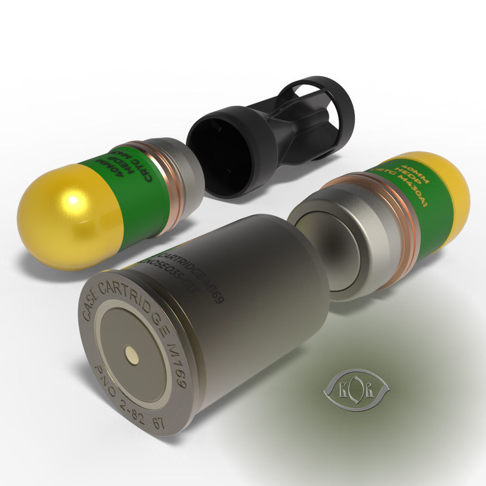M430 40mm Projected Grenade Bomb for FPV drones  Shell Cartridge 3D model_1