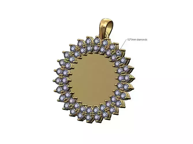 Engravable memory marquise diamond prong plate halo pendant