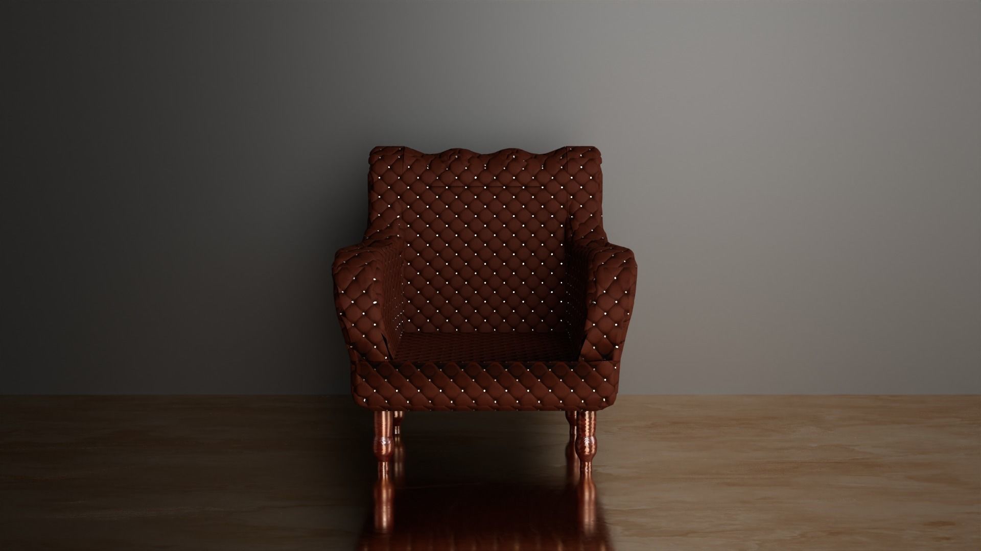 Furniture sofa Low-poly 3D model_3