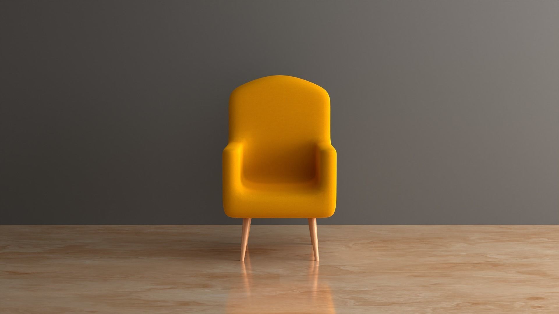 Furniture sofa Low-poly 3D model_6