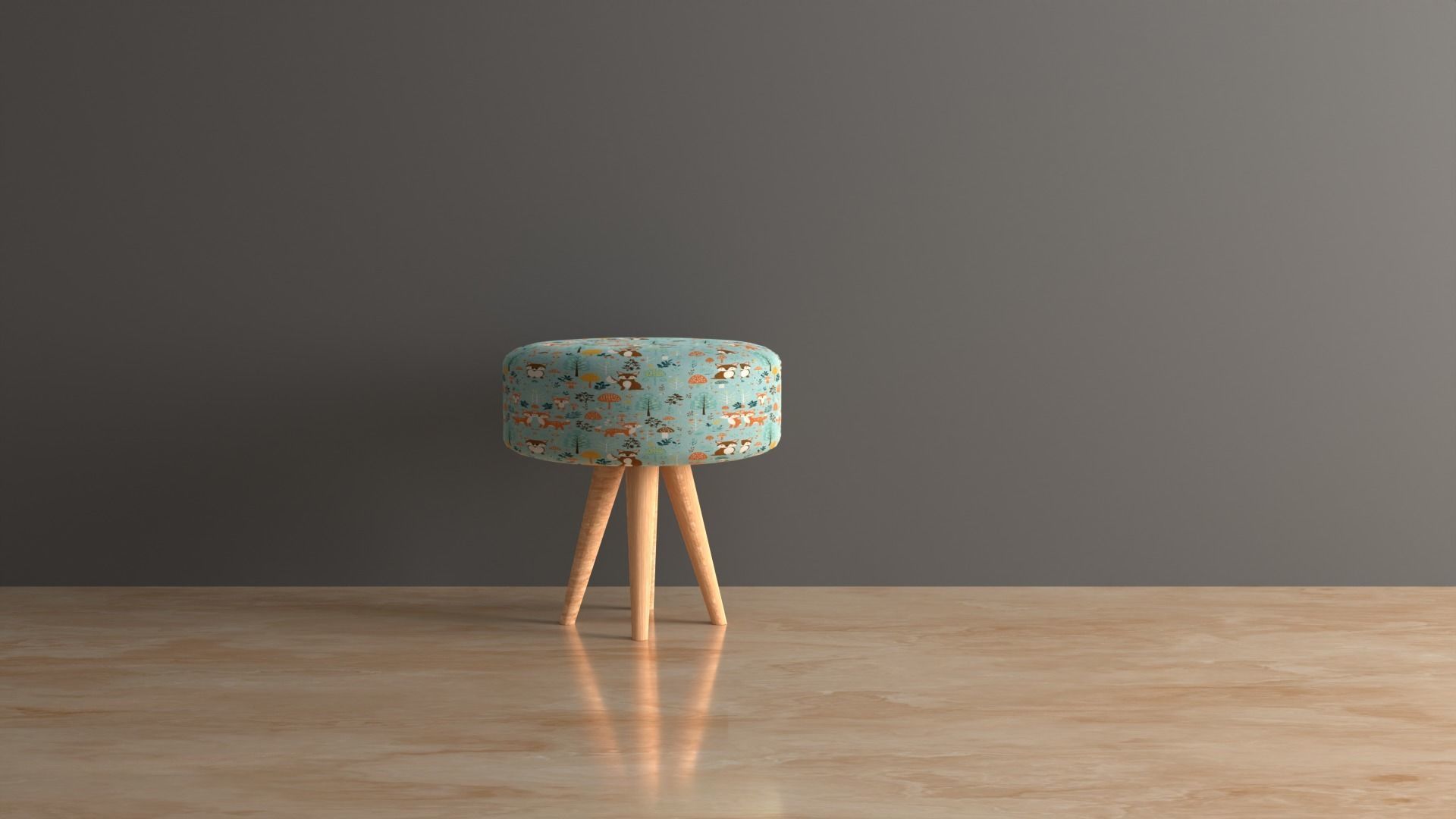 Furniture sofa Low-poly 3D model_4