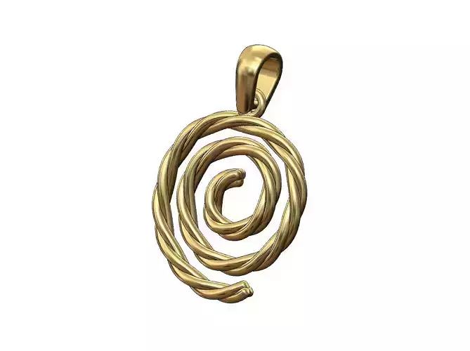Organic braided rope spiral pendant charm