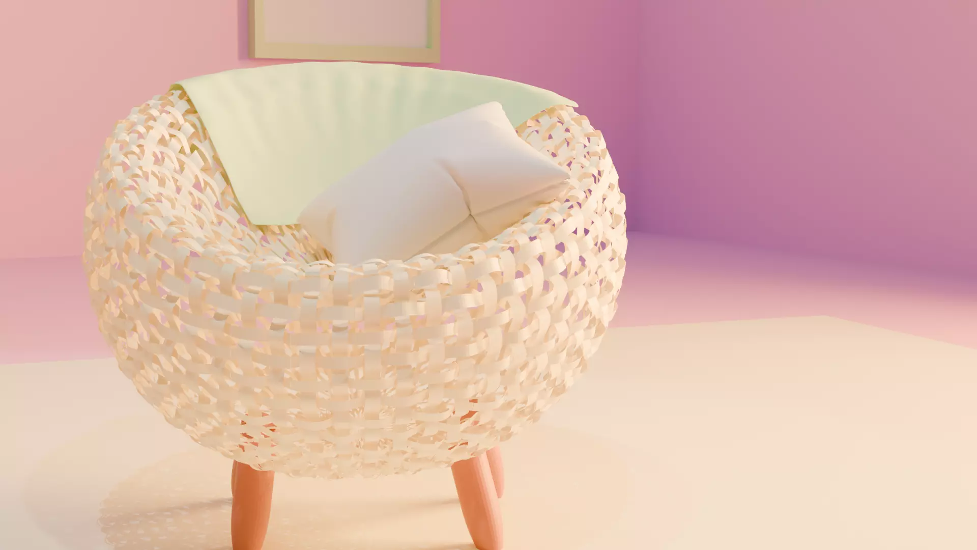 wickerwork furniture 3D model
