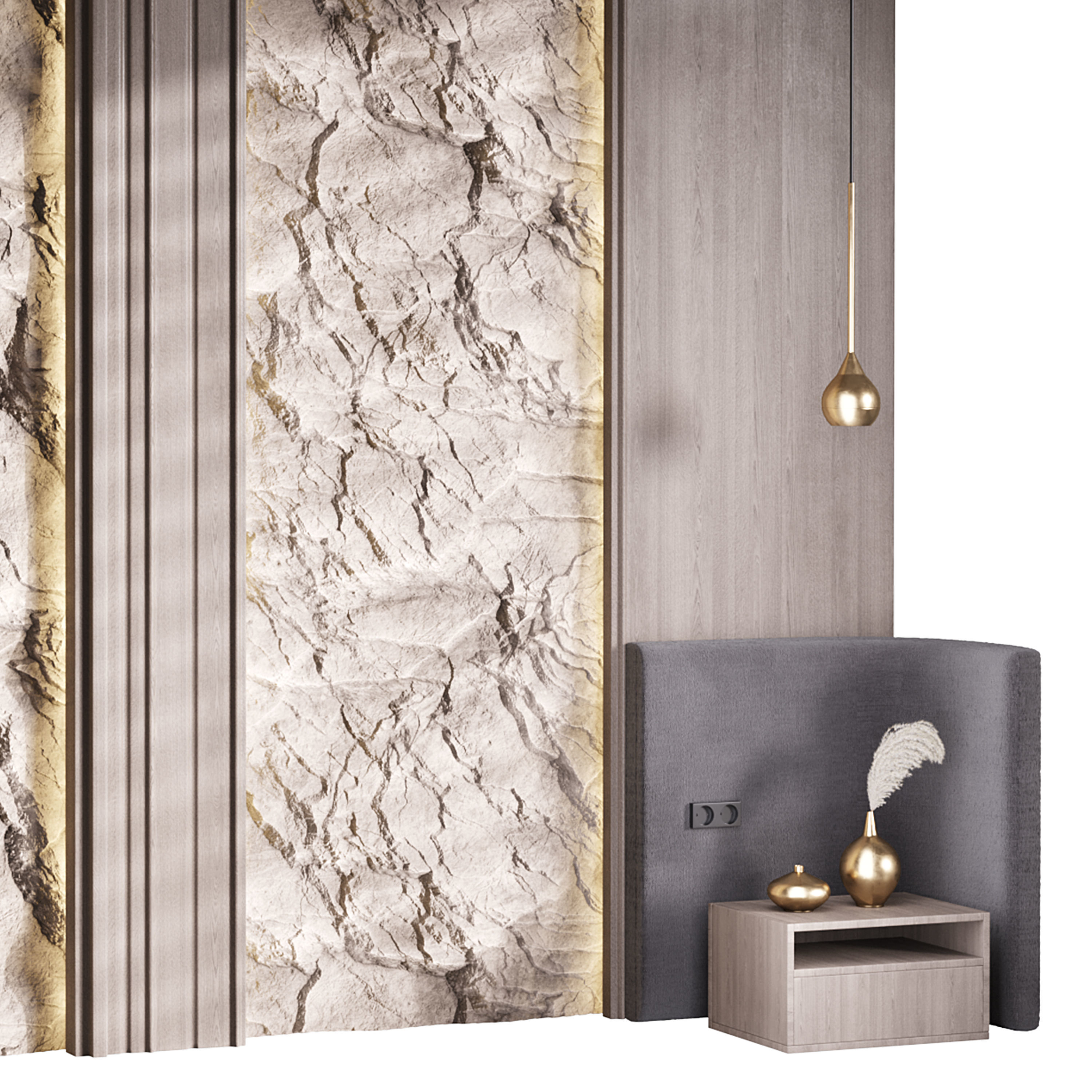 Decorative Wall panel  10 3D model_7