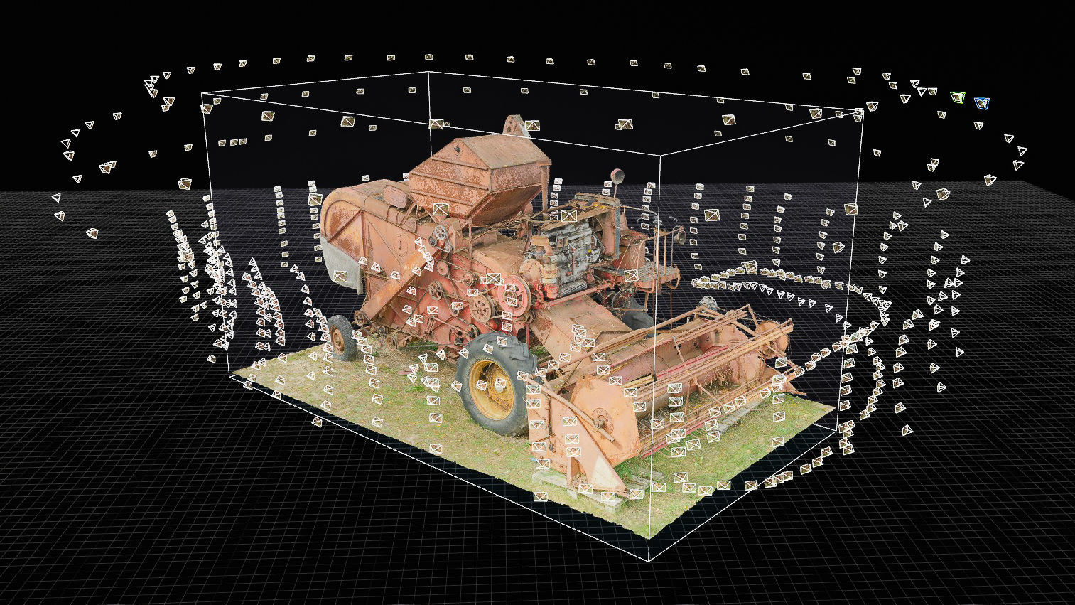 Old rusty combine harvester 3D model_7