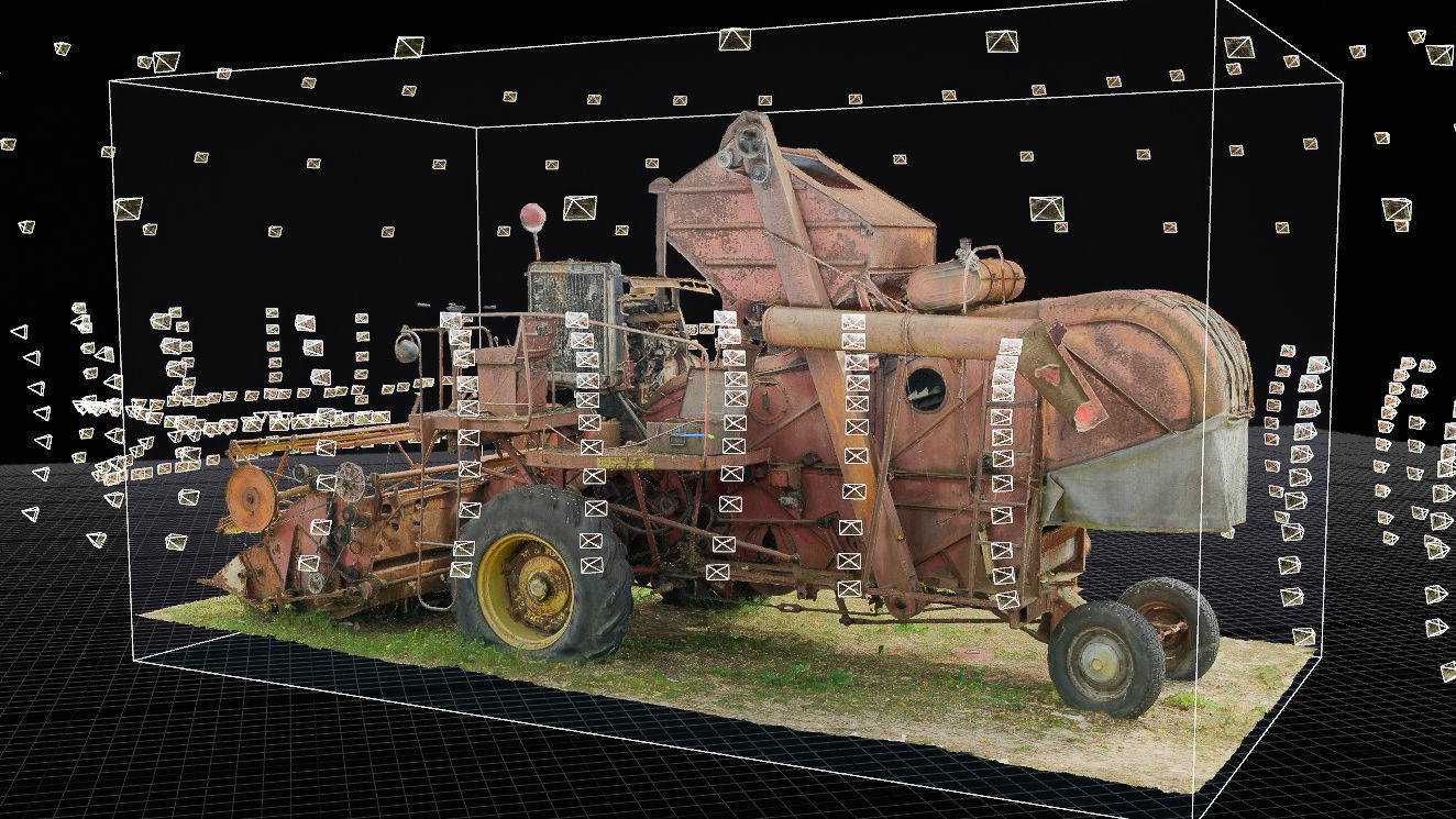 Old rusty combine harvester 3D model_8