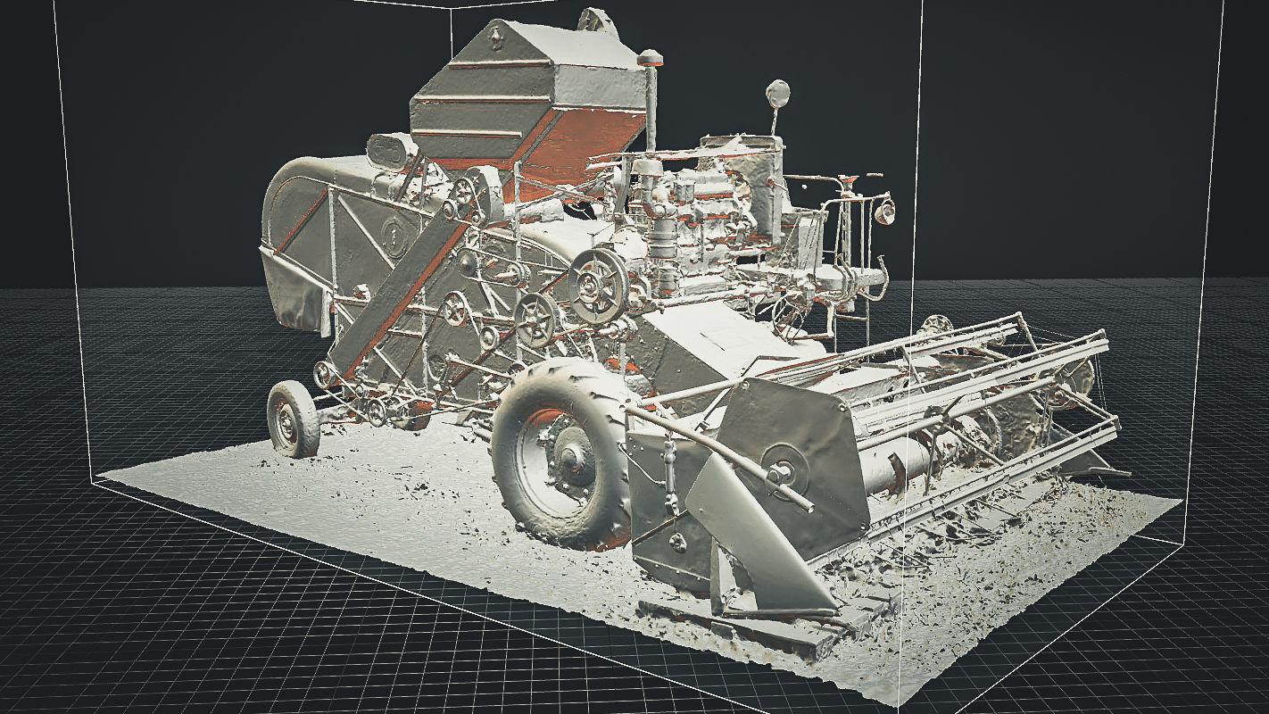 Old rusty combine harvester 3D model_11