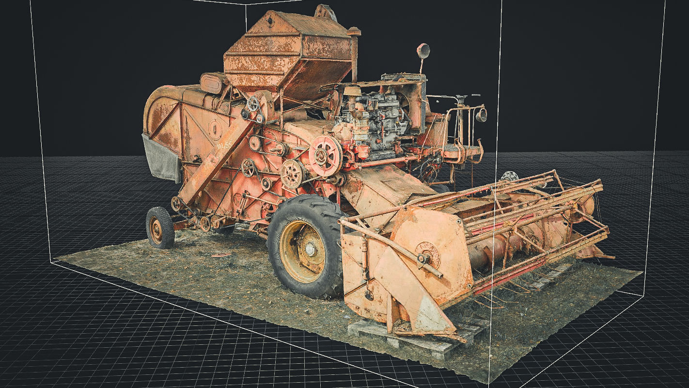 Old rusty combine harvester 3D model_9