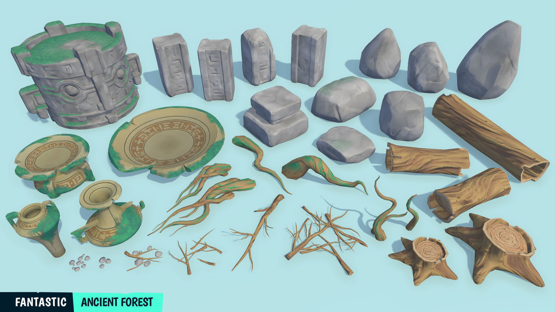 FANTASTIC - Ancient Forest Low-poly 3D model_19