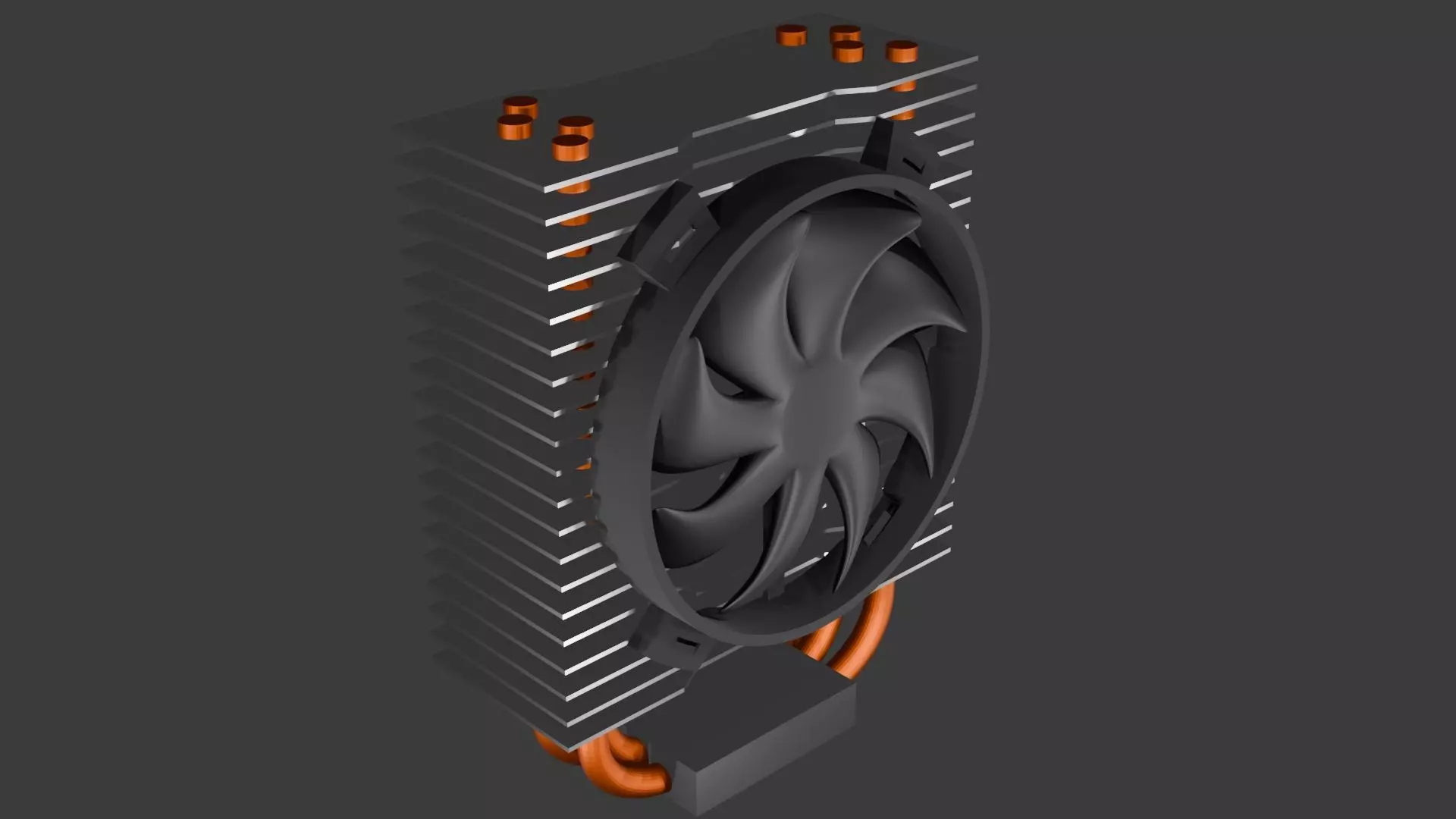 Tower Air Cooler for CPU with 90mm Low-poly 3D model
