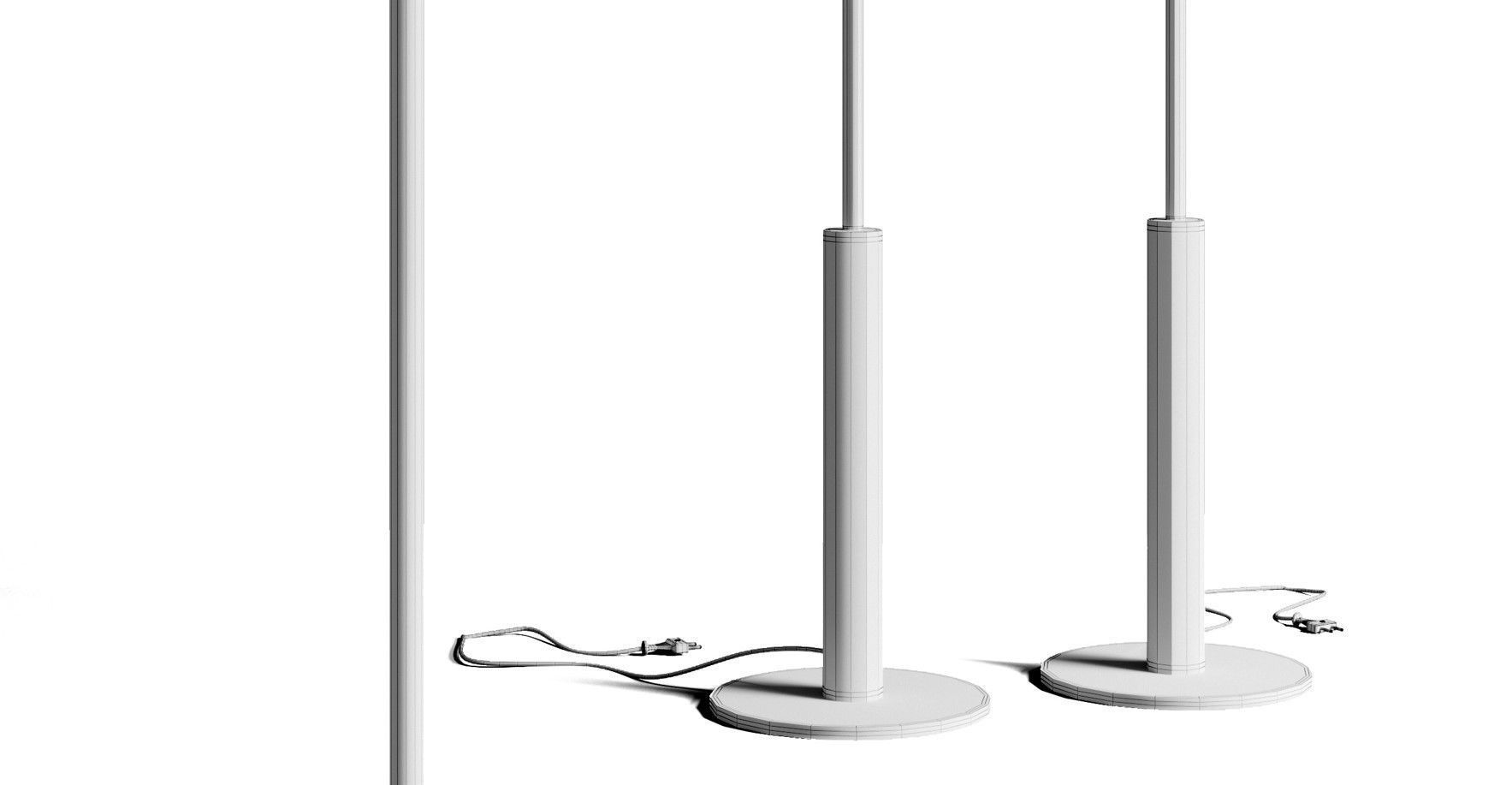 Two Cylinders Floor Light Low-poly 3D model_7