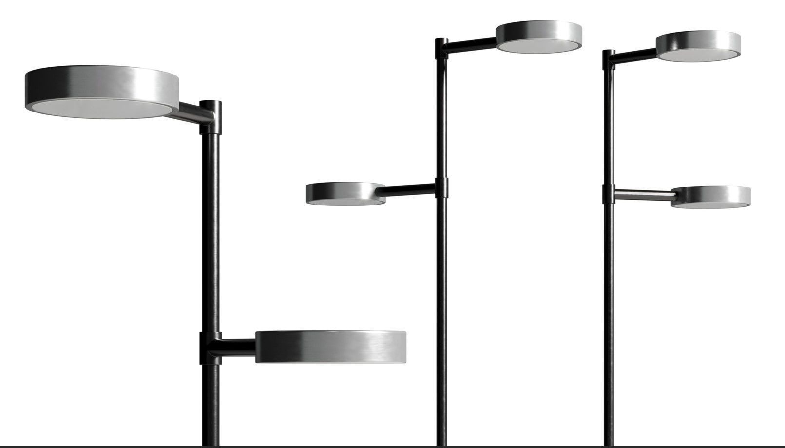 Two Cylinders Floor Light Low-poly 3D model_3