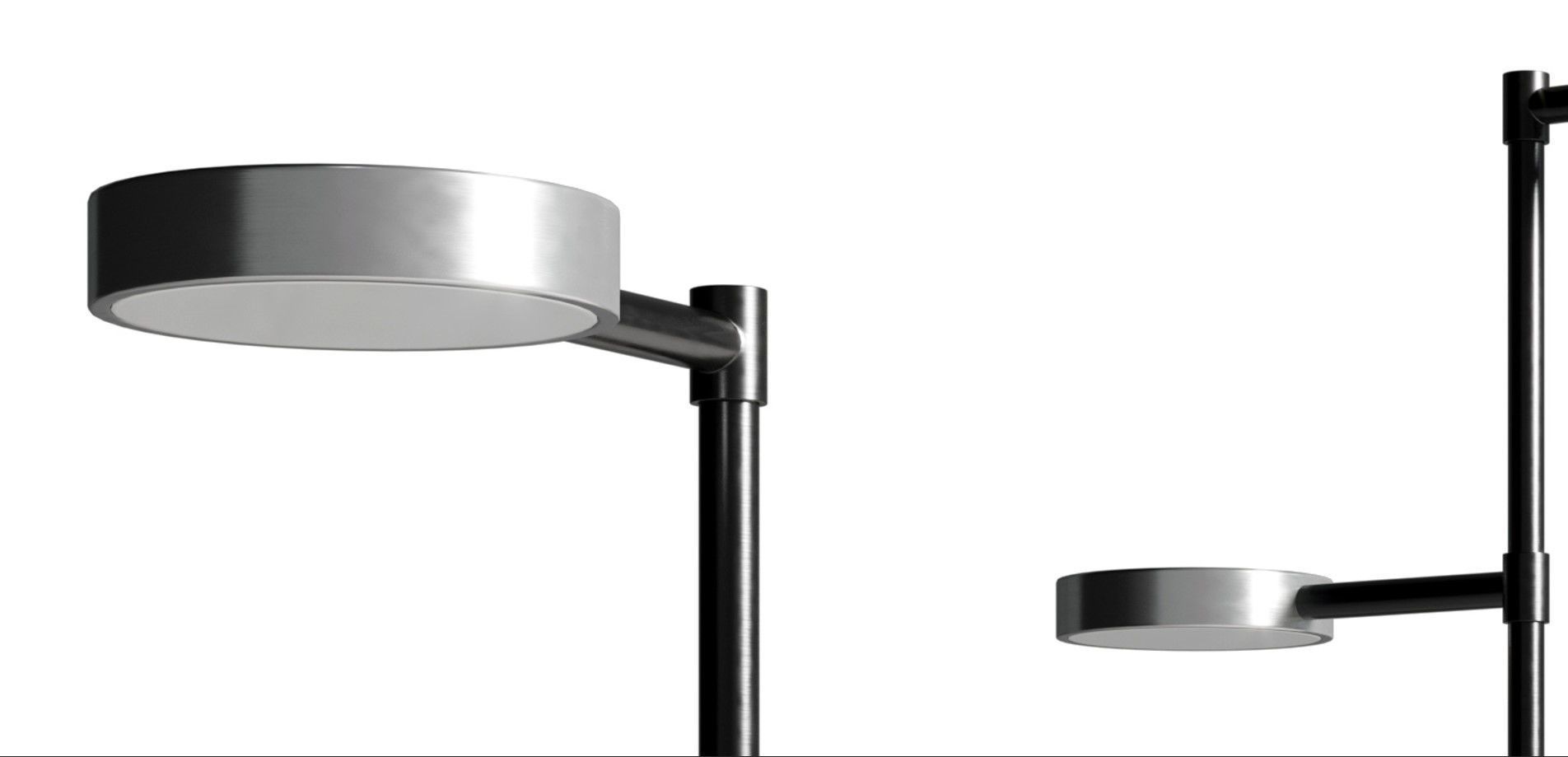 Two Cylinders Floor Light Low-poly 3D model_4