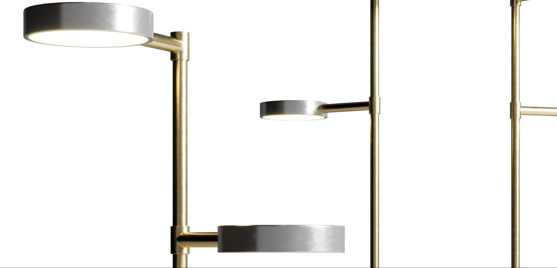 Two Cylinders Floor Light Low-poly 3D model_5