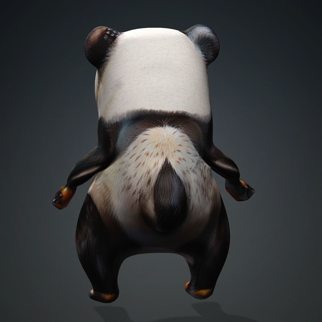 Panda Bear Low-poly 3D model_3